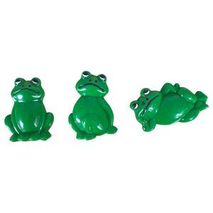 Travco Vintage Plastic Frog Magnets Anthropomorphic Set of 3